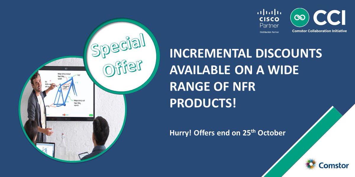 ComstorDCC's tweet photo. Buy a #Cisco #Webex Board and access further incremental #discounts on the Collaboration portfolio. Brought to you bt #Comstor
#welovecisco #numberonedisti #comstorcollaboration
https://t.co/8clNhyV6wV https://t.co/VAZ69FjB0J