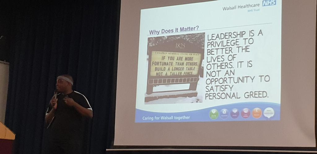 WHcareDirGov's tweet photo. Great session with Seb at @WalsallHcareNHS leadership conference...leadership is a privilege https://t.co/aooaDA4330