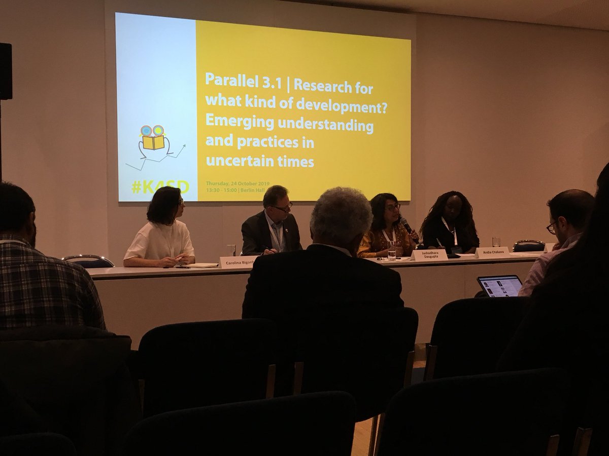 Day 2- Interesting insights from #K4SD How can we make research more impactful? communicate differently, have timely research that looks forward and discuss research needs of key stakeholders, such as social movements. <a href="/SVoice2030/">Southern Voice</a>