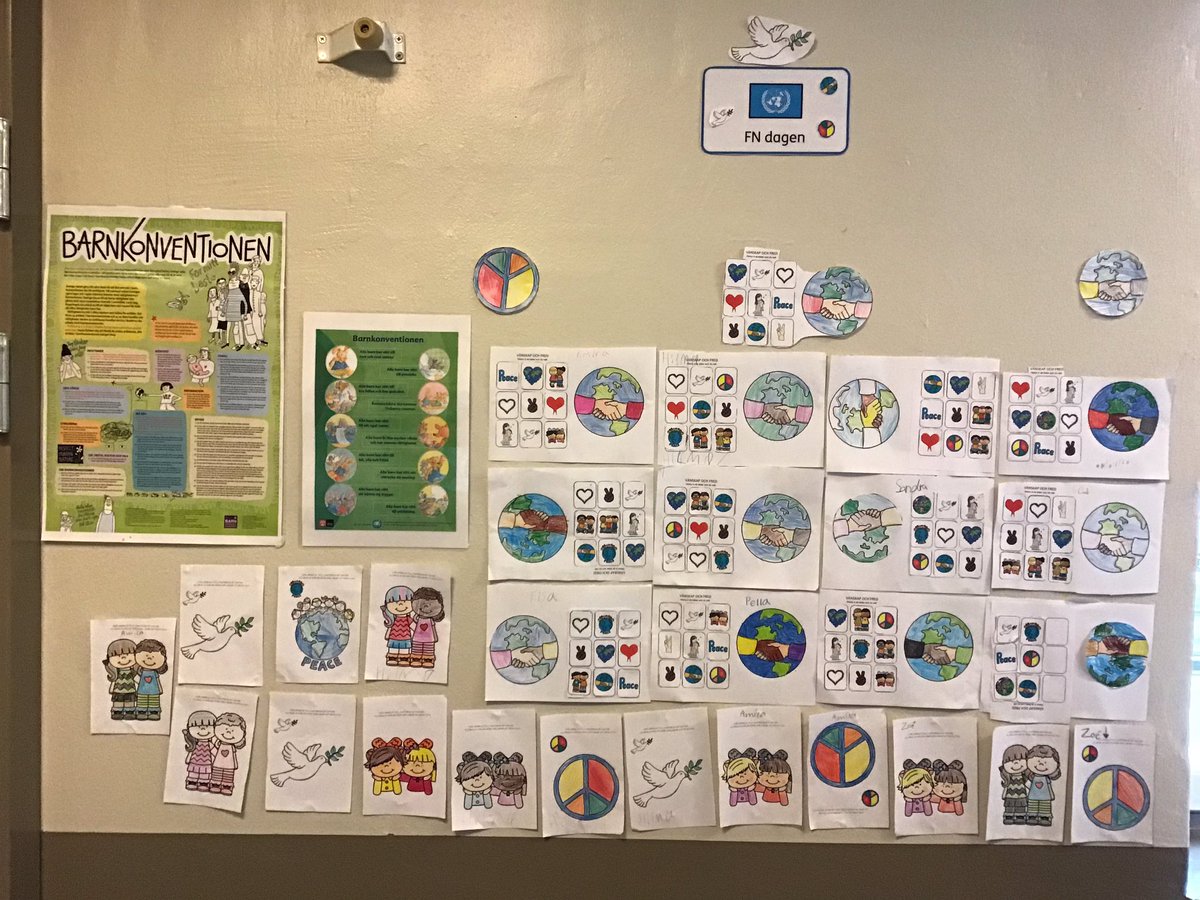 FN dagen-barnkonventionen 🌎 tvåornas vänskaps vägg 👫👭👬@stenkulaskolan