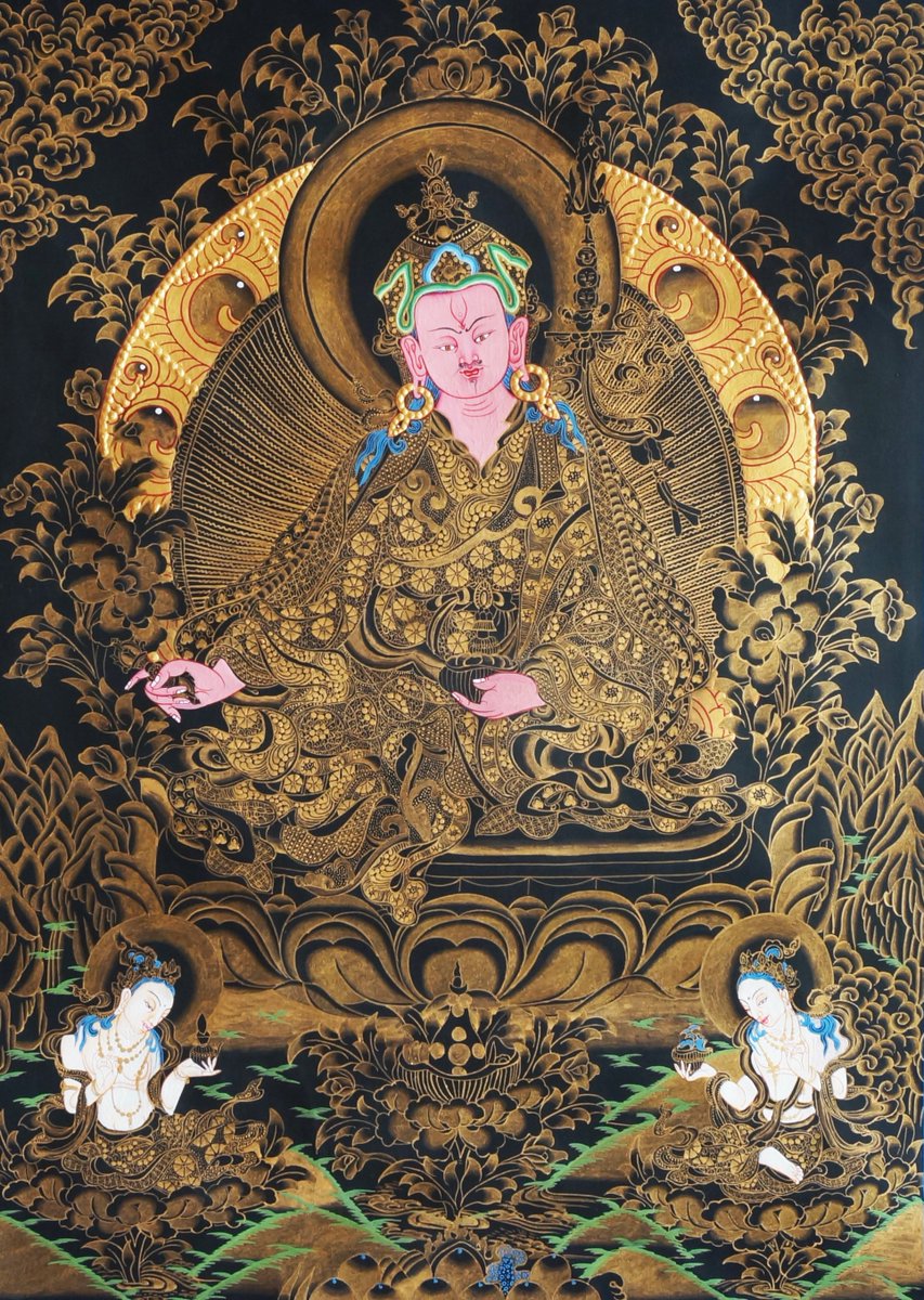 sara_enterprise's tweet photo. In Thangka art:  Guru Rinpoche
Artwork by Sara Enterprises
#Thangka #ThangkPainting #ThangkaArt #Bodhisattva #BuddhistArt #Enlightenment #Buddhism https://t.co/QlAiePsQ29
