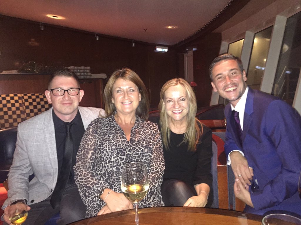 MattRevellGriff's tweet photo. Myself, Judy Cheesman, Belinda King and Thomas Wilson onboard the MS Color Magic celebrating the premieres of “Silverscreen” and “Style and Rhythm” back in September. #bkcp #reflexionstudios #thecolorcollective #colormagic #colorline https://t.co/i3MPy7Dw0z