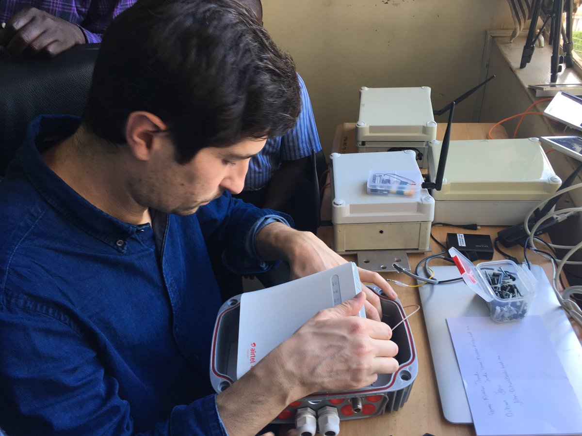 opmdpm's tweet photo. Working hard together @MeteoUganda, @opmdpm, @NASAHarvest, @umdgeography, @unistra #iCube in #NECOC our lab today. All units now assembled & now in testing phase. All are Welcome to checkout our progress https://t.co/PxgA20mcMk