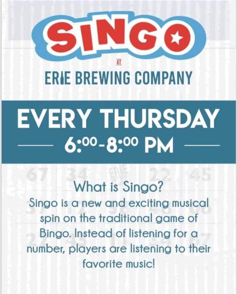 Happy SINGO Thursday! Who doesn't love music and bingo? So, why not combine to two to get SINGO! 6-8 PM tonight in the brewpub! Sing you there... WINNERS receive EBC gift cards! <a href="/BreweriesinPA/">Breweries In PA</a> <a href="/PubAndPie/">Pub & Pie</a>