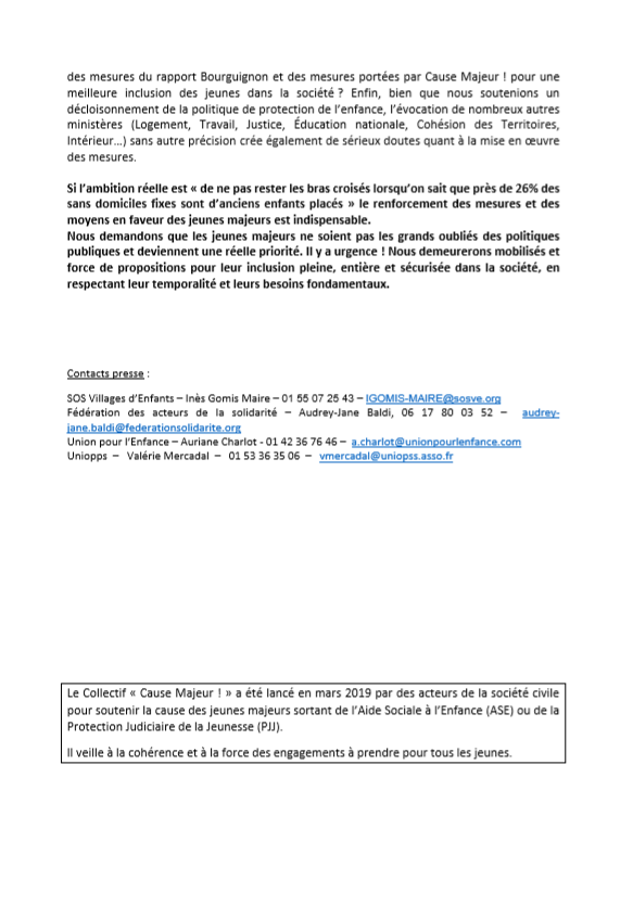 CauseMajeur's tweet photo. Stratégie #Protectionenfance : un manque d'ambition pour les jeunes majeurs. Retrouvez le communiqué de presse de notre collectif
@EPhilippePM @agnesbuzyn @AdrienTaquet @BrigBourguignon @Antoinedulin
Cc : @AAuteuil @CemeaFr @FedeSolidarite @FParrainages @SOSVE_FRANCE @Uniopss https://t.co/J9jK3ZkspI