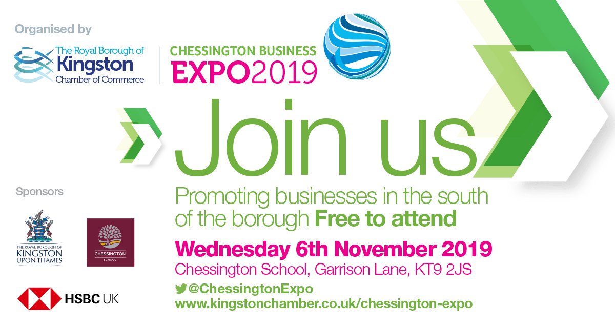 Kingston Chamber (@kingstoncoc) on Twitter photo Want to connect with more local businesses? Join us <a href="/ChessingtonExpo/">Chessington Expo</a> on 6th Nov – FREE to attend.
Over 40 exhibitors, 400 attendees, speed networking and seminars, including navigating the impact of Brexit, harnessing LinkedIn to becoming a PR Rockstar! kingstonchamber.co.uk/chessington-ex… Want to connect with more local businesses? Join us <a href="/ChessingtonExpo/">Chessington Expo</a> on 6th Nov – FREE to attend.
Over 40 exhibitors, 400 attendees, speed networking and seminars, including navigating the impact of Brexit, harnessing LinkedIn to becoming a PR Rockstar! kingstonchamber.co.uk/chessington-ex…