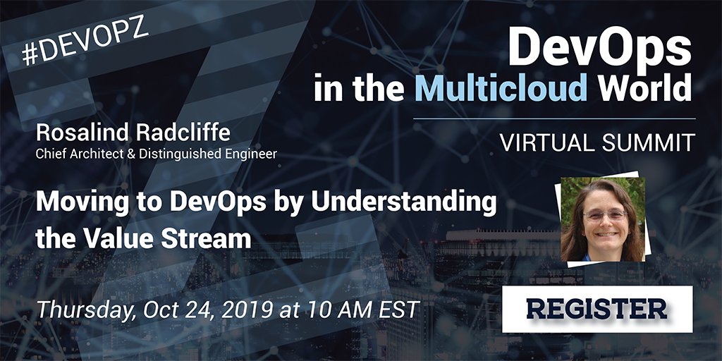 devopsdotcom's tweet photo. Join us in one hour for @IBMZ expert Rosalind Radcliffe for our #DevOpz in the Multicloud World Virtual Summit - October 24 @ 10:30-11:00AM EST. OUTSTANDING. VIRTUAL. FREE. https://t.co/M6NUUhl53f https://t.co/2enpGvsQp7