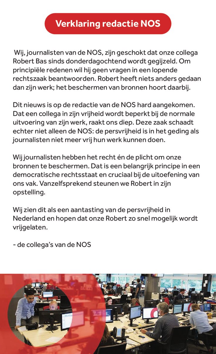 Verklaring redactie #NOS over gijzeling @robertpbas #freebas
