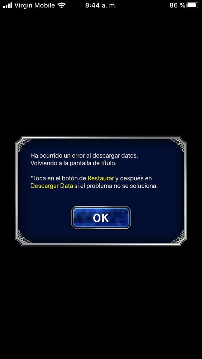 Krist_Garcia's tweet photo. @FFBE_EN Sigue el error tras una semana y una nueva actualización 😤 help us GUMI https://t.co/3Nul9RZSQc
