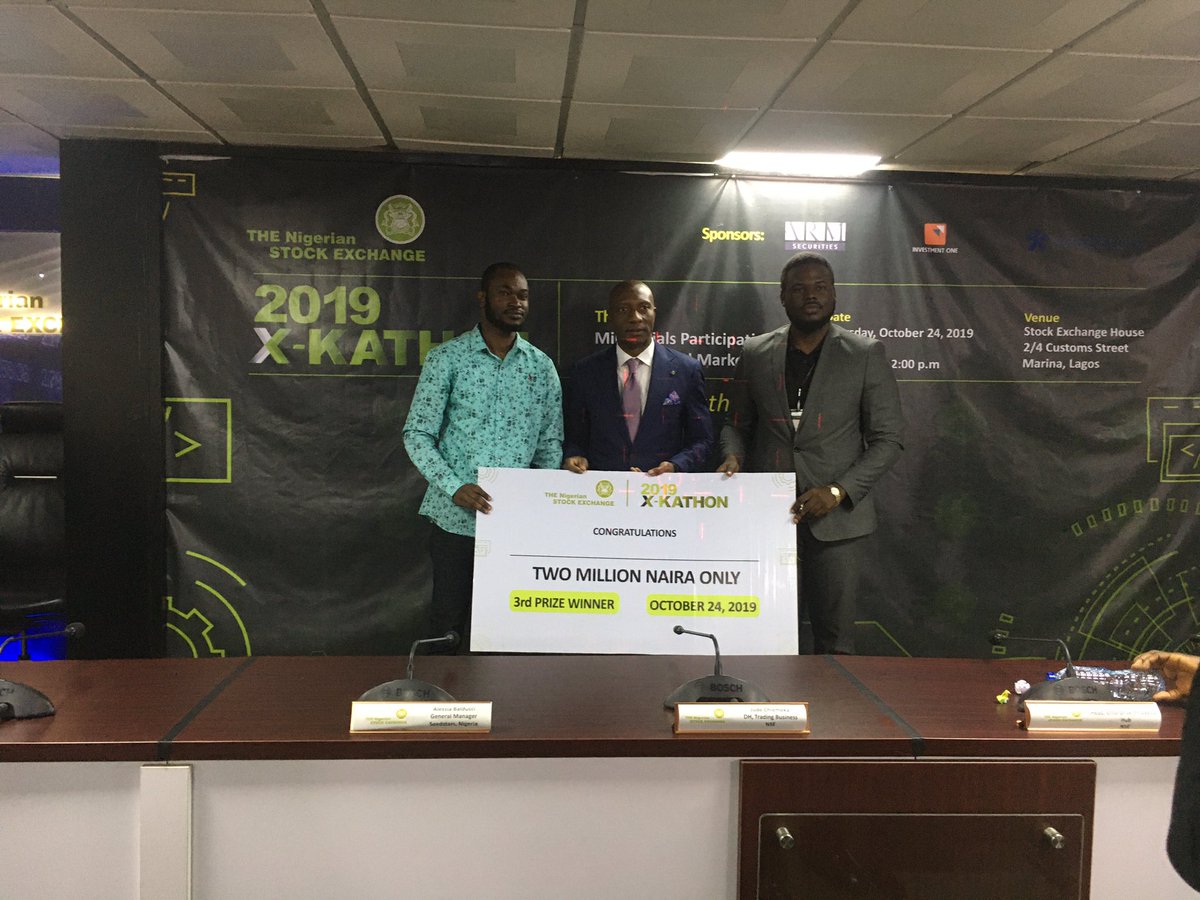 ngxgrp's tweet photo. The second runner-up of the 2019 #xkathon Team - Investor Masterclass, with our CEO @OscarNOnyema https://t.co/OeBCQXthJi