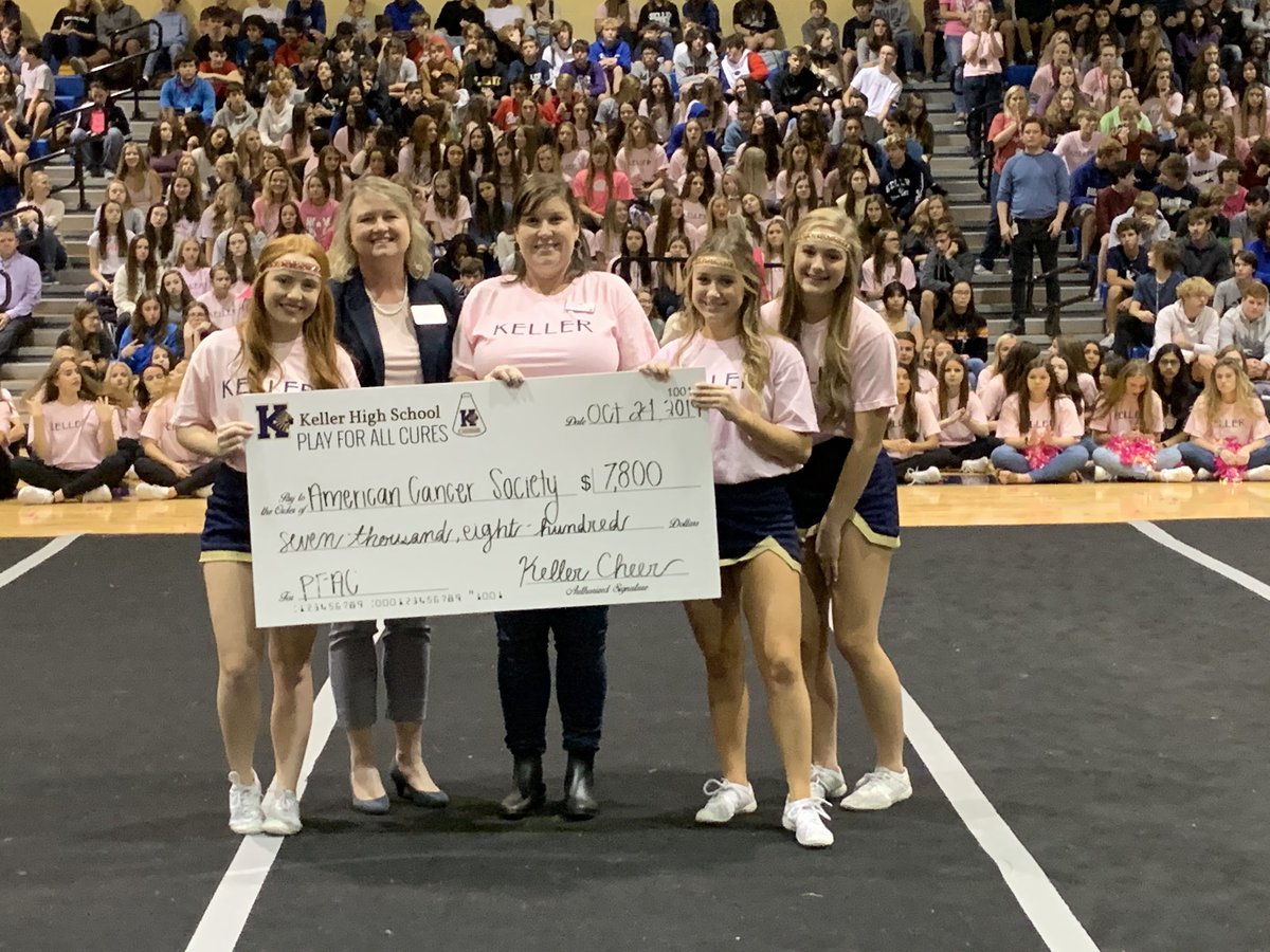 KHSIndianNation's tweet image. You’ve done it again Keller High School! @khscheers Check presented to  Ruby Sellers @AmericanCancer exceeds all expectations! #AttackingCancer #ACS