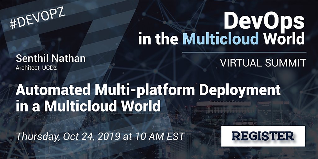 devopsdotcom's tweet photo. Have you registered yet? Join us in one hour for @IBMZ expert Senthil Nathan of @hcltech for our #DevOpz in the Multicloud World Virtual Summit - October 24 @ 11:00-11:30 AM EST. OUTSTANDING. VIRTUAL. FREE. https://t.co/qCtgfCf6lS https://t.co/dfgWUYU1ZJ