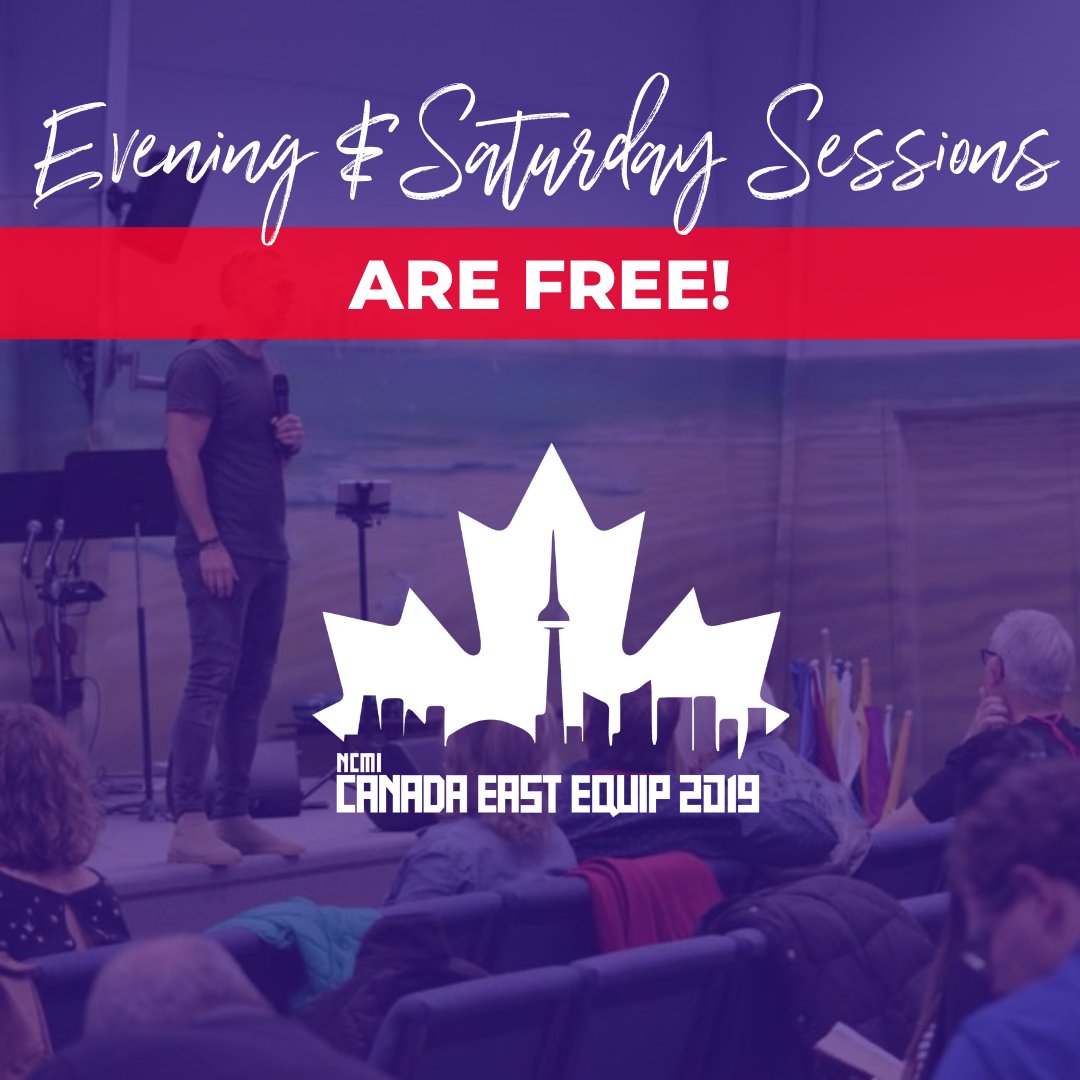 ncmi_canada's tweet photo. Thurs/Fri evening &amp; Sat sessions of the Equip are FREE!  If you are a parent bringing children w/ you pls register your kids at https://t.co/O90Wt4OmJO before spaces are full or by Nov 03.  If you don't register or if spaces are full you will need to organize alternate childcare. https://t.co/bMfLG3G3QX