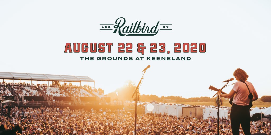 RailbirdFest's tweet photo. Giddy up! #RailbirdFest will return to the beautiful grounds of @Keeneland on August 22nd and 23rd 🎶🐎🥃 Save the dates and sign up for our newsletter for 2020 updates including lineup announcements, tickets, giveaways, and more → https://t.co/SLD1QVcooK https://t.co/57VsznoAa5