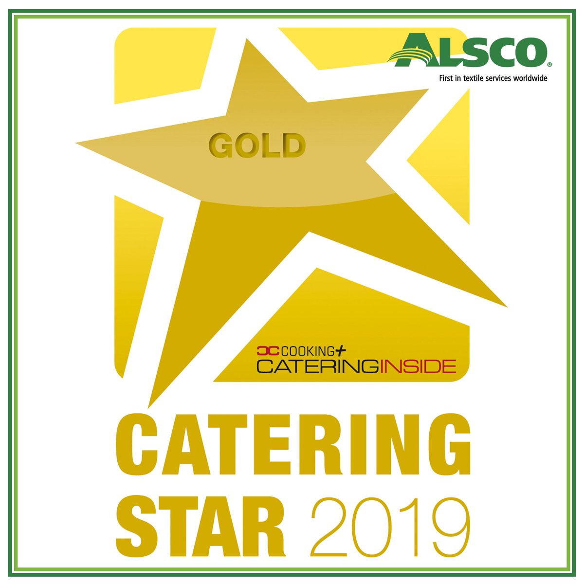 AlscoGmbh's tweet photo. Die Manager und Einkäufer Deutscher Catering Unternehmen haben gewählt!
ALSCO ist sehr stolz auch in diesem Jahr wieder mit dem CATERING STAR in Gold ausgezeichnet worden zu sein.
#cateringstar #catering #cateringservice #auszeichnung #gewinner #alscoknows #alsco https://t.co/Q70lOkRUyG
