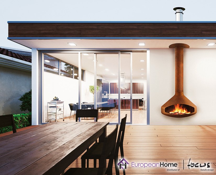 EuropeanHome1's tweet photo. The Paxfocus by Focus Fires and imported by European Home is a classy and space-saving design that is a perfect fit for any patio. #europeanhome #focusfires #paxfocus #modernfireplace #outdoorfireplace #woodfireplace #interiordesign #landscapedesign. https://t.co/tMD8wOeVai