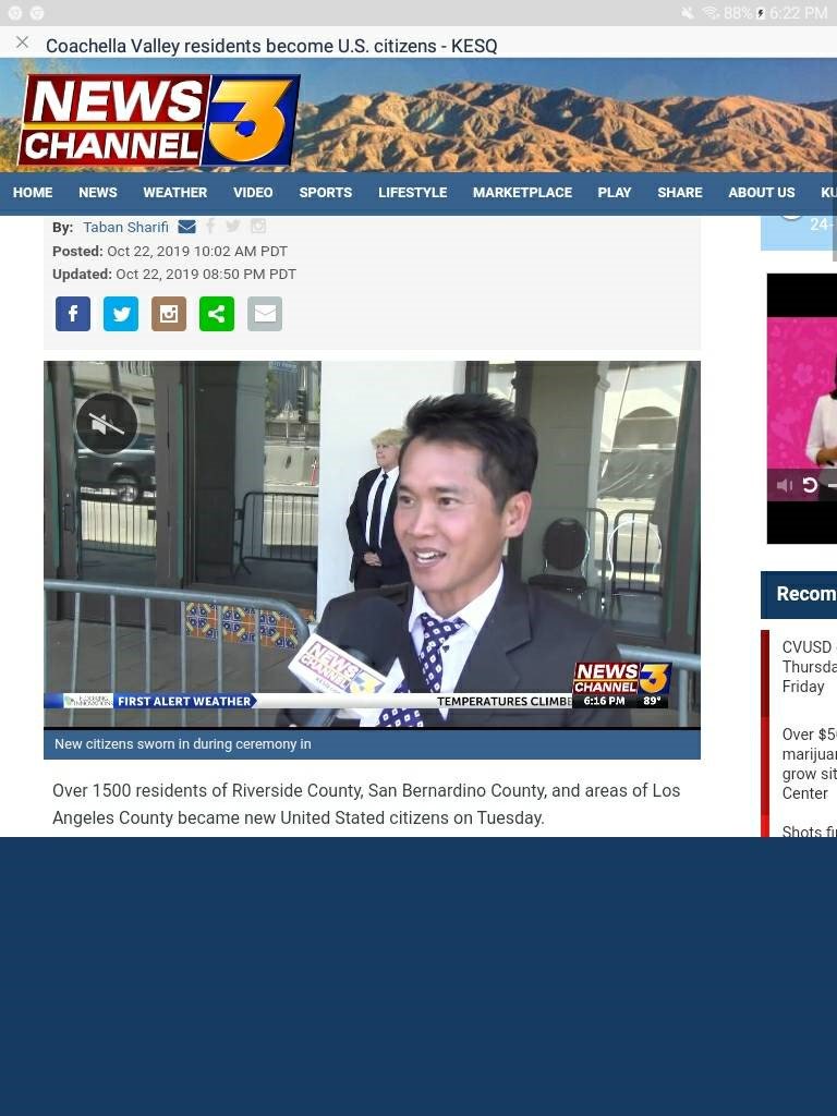 artjacky's tweet photo. My citizenship day on the news Channel 3 Palm Springs, CA https://t.co/al9eKRKL72