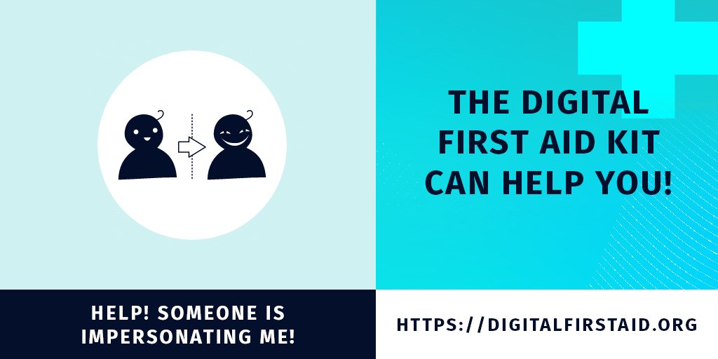 accessnow's tweet photo. Is someone impersonating you online? Fake profiles, websites or email accounts are a threat for activists, #humanrights defenders, bloggers and journalists. Check out the #DigitalFirstAid Kit for more information: https://t.co/0syyR5L4k0 #DigitalRights #HumanRights https://t.co/C23dBOwrZl