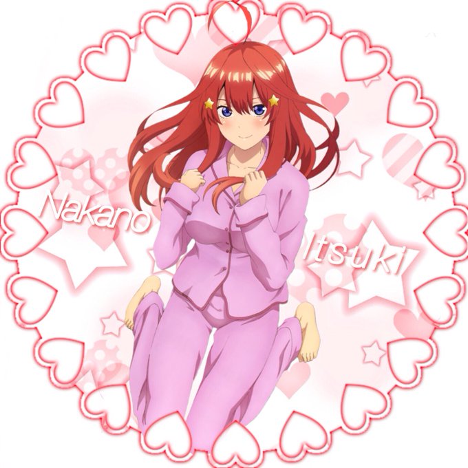 朱里 運が関わると終わるさんがTwitterに投稿した中野五月(五等分の花嫁)のイラスト。