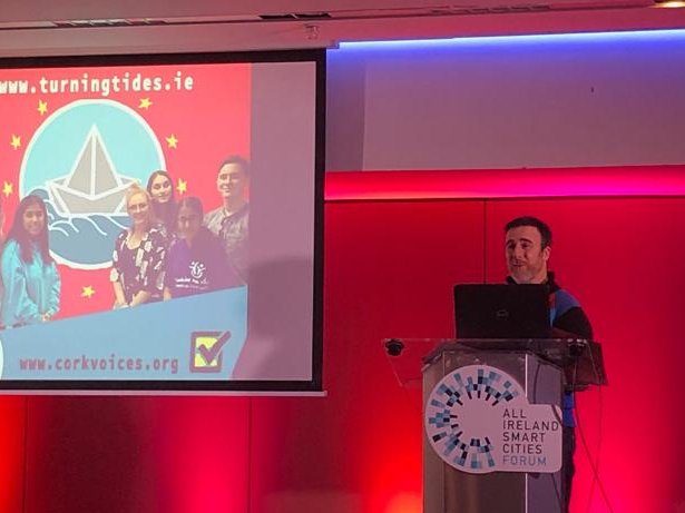StoryCloser's tweet photo. Great day presenting our @corkvoices campaign at the @smart_cities_I forum conference in Croke park. Powered by @StoryTracks and @OneStepCloserHQ our community engagement solutions encourage participation, builds trust and influences positive change! #peoplepower https://t.co/BBHtJkqtFT