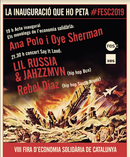 XES_cat's tweet photo. 📢Ha arribat EL DIA❗ Avui inaugurem la #FESC2019! 

🤣19h Humor amb @anapolo___ i @oyesherman

🎤21.30h Concerts @SayitLoudBcn a l'@AteneuHarmonia amb @rebeldiaz i @RussiaLil &amp; #Jahzzmvn

📆Programa: https://t.co/1LQkxsDw3J

 ➡️ Segueix aquest FIL Dia 1: https://t.co/MBY7p3TANl
