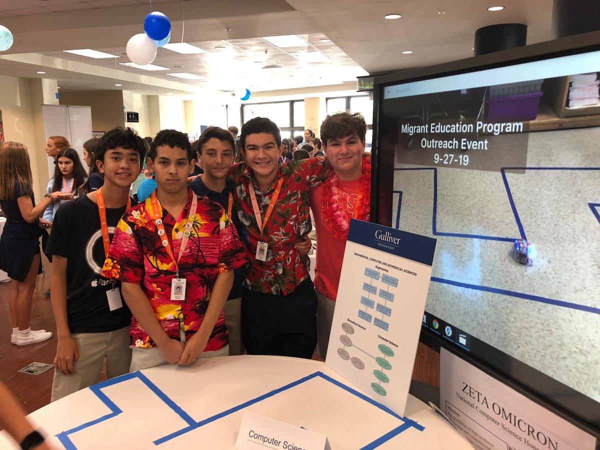 ZetaOmicronFL's tweet photo. The 9th grade associates of @ZetaOmicronFL welcoming @GulliverSchools’ 8th grade class to the Prep Campus and discussing #AppDevelopment, @CongressionalAC, and #ServiceLearning opportunities #CSForAll #GulliverCORE #gslearning #GPCompSci #GulliverPride https://t.co/UD2cNSylQU
