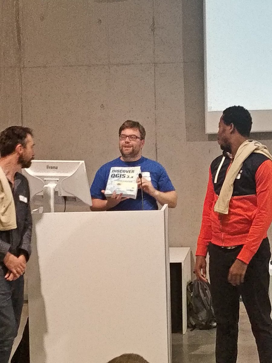 lutraconsulting's tweet image. The winner of the map contest received the highly sought after &quot;Discover QGIS 3.x&quot; book by @geomenke during #foss4gbe