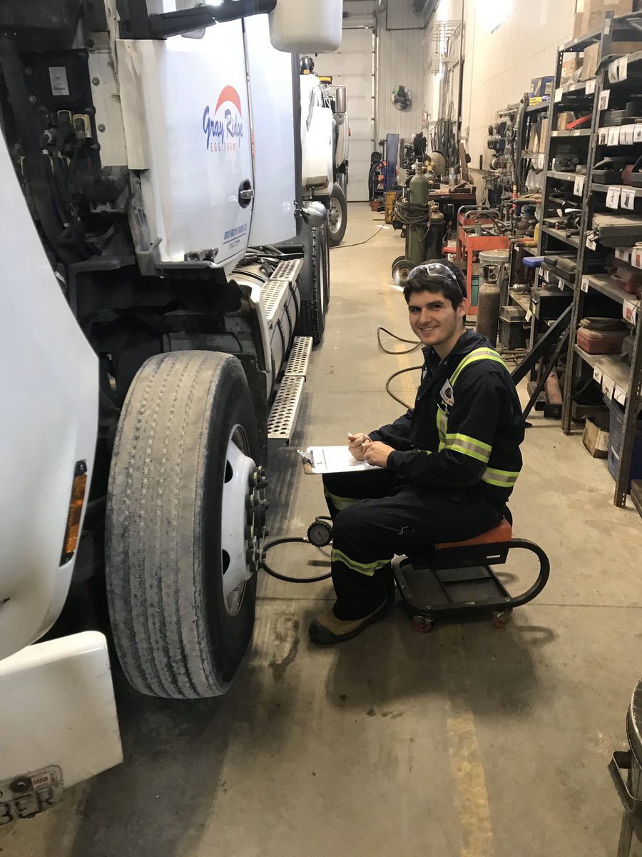 TTSStrathroy's tweet photo. Welcome to the team, Lance! Lance is an afternoon co-op student from @HCCenturions. This keen learner is checking on some tire pressures on this safety inspection. https://t.co/9jBIEPRLZm