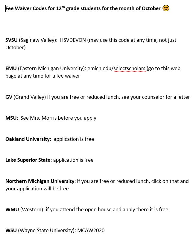 RHScounseling18's tweet photo. @wpsrhs @Roosevelt_2020 ONE week left of October! Do not miss your chance to utilize these college application fee waivers. Could save you hundreds of dollars! https://t.co/Se6s9UyFYm