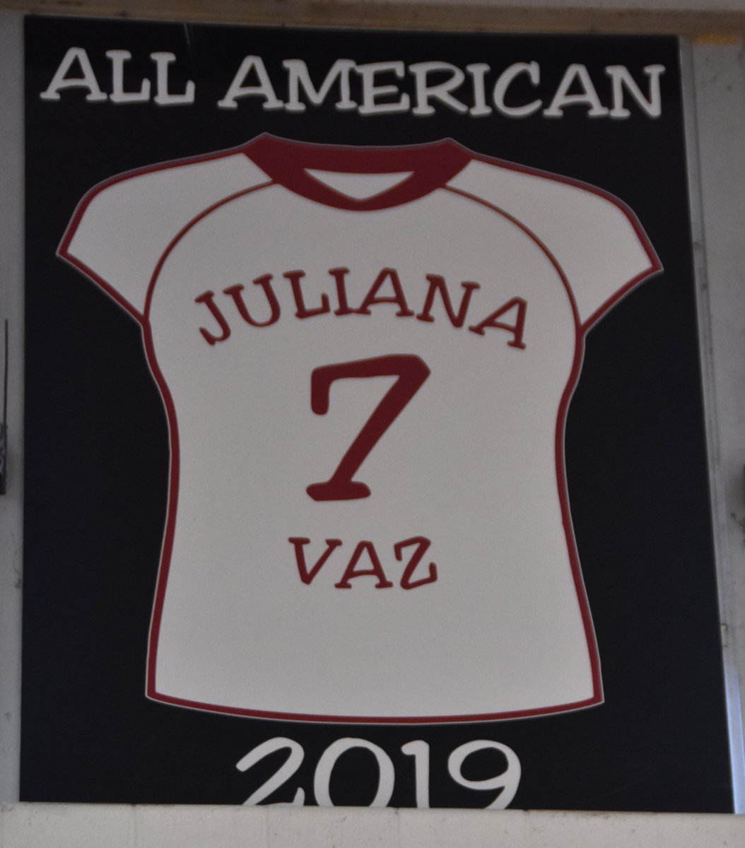 HANG 'EM HIGH -- The All-American banners from the 2018-19 semester are now in place at Cardinal Gym. Congratulations to Curtessia Dean (WBB), Tyson Jolly (MBB) and Juliana Vaz (VB).