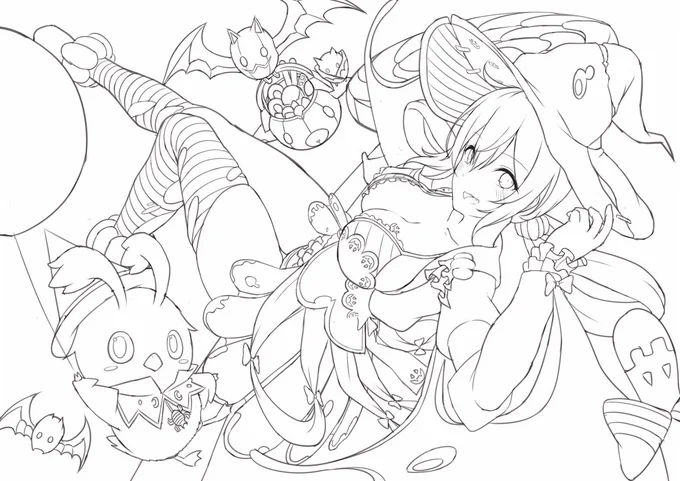 ハロウィンイラスト描いていきます
誰描こうか悩んだ結果またマトイちゃんに
プロウラークラスタのデザイン大好き 