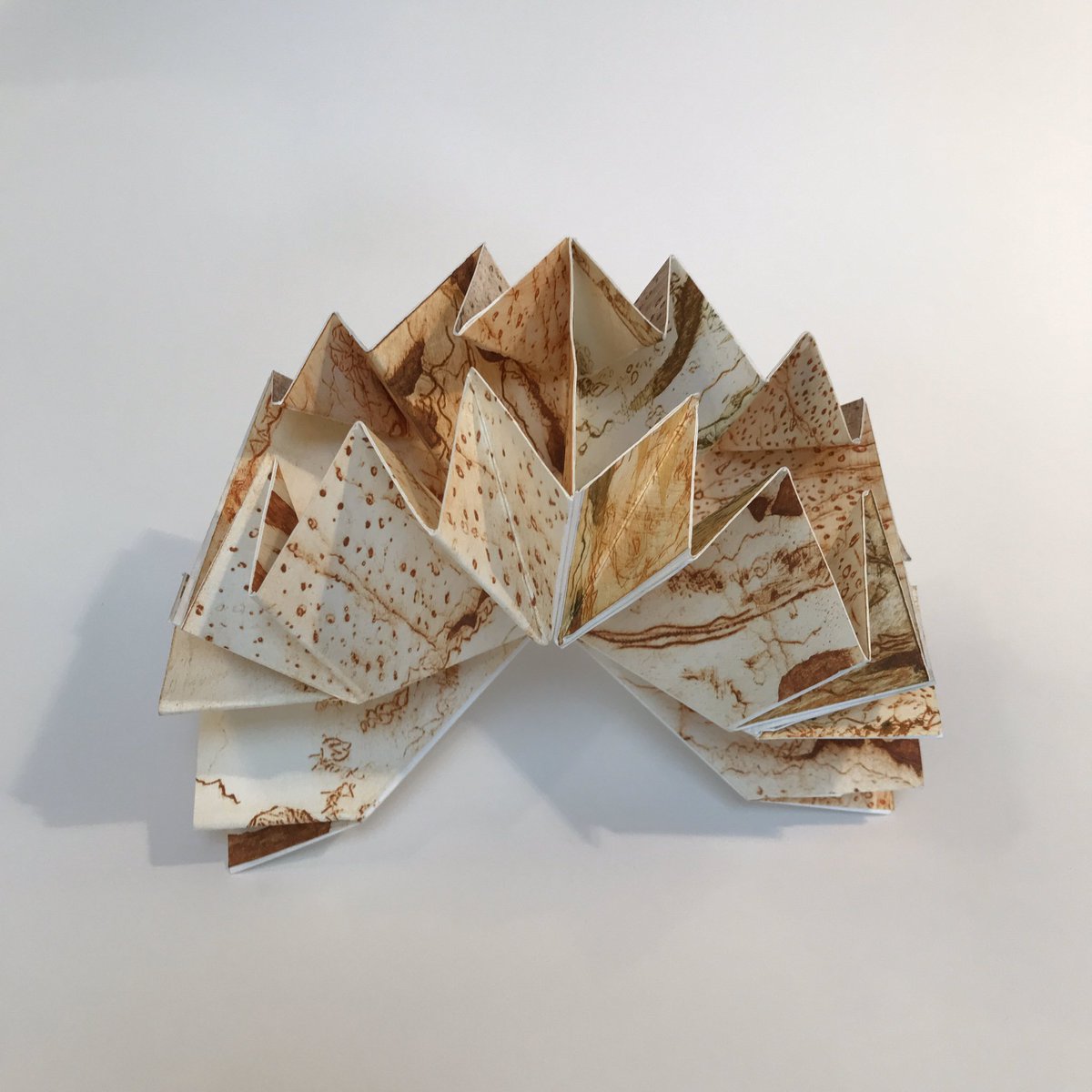 pegmorrisart's tweet photo. I’ve been exploring using a Turkish map fold to make another artist’s book from some drypoint prints. I can’t decide whether to give this book a cover or to make a box for it to sit in.
#artistsbook #printmaking #paper #mapfold #turkishmapfold #drypointprint https://t.co/VXBpCbJF3c