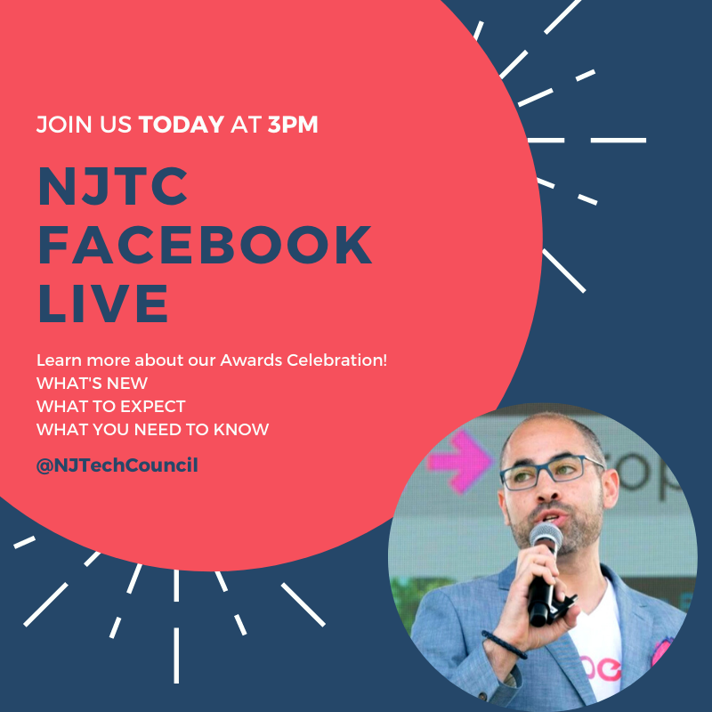 WeAreTechUnited's tweet photo. Join us TODAY at 3pm for a Facebook LIVE with @apstartup to get the inside scoop on this year's Awards Celebration ✨ 🥂 🏆 #njtc #njtechcouncil #awards #innovation #collaboration #differentiation #excellence https://t.co/VYvIgB0tcX