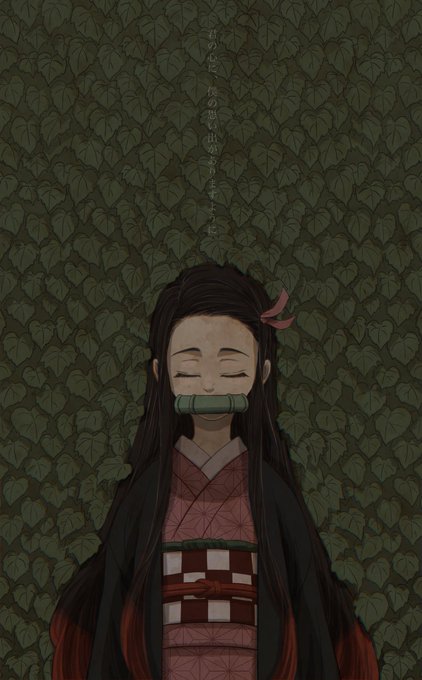 𝚙𝚘𝚝𝚒さんがTwitterに投稿した竈門禰豆子(鬼滅の刃)のイラスト。
