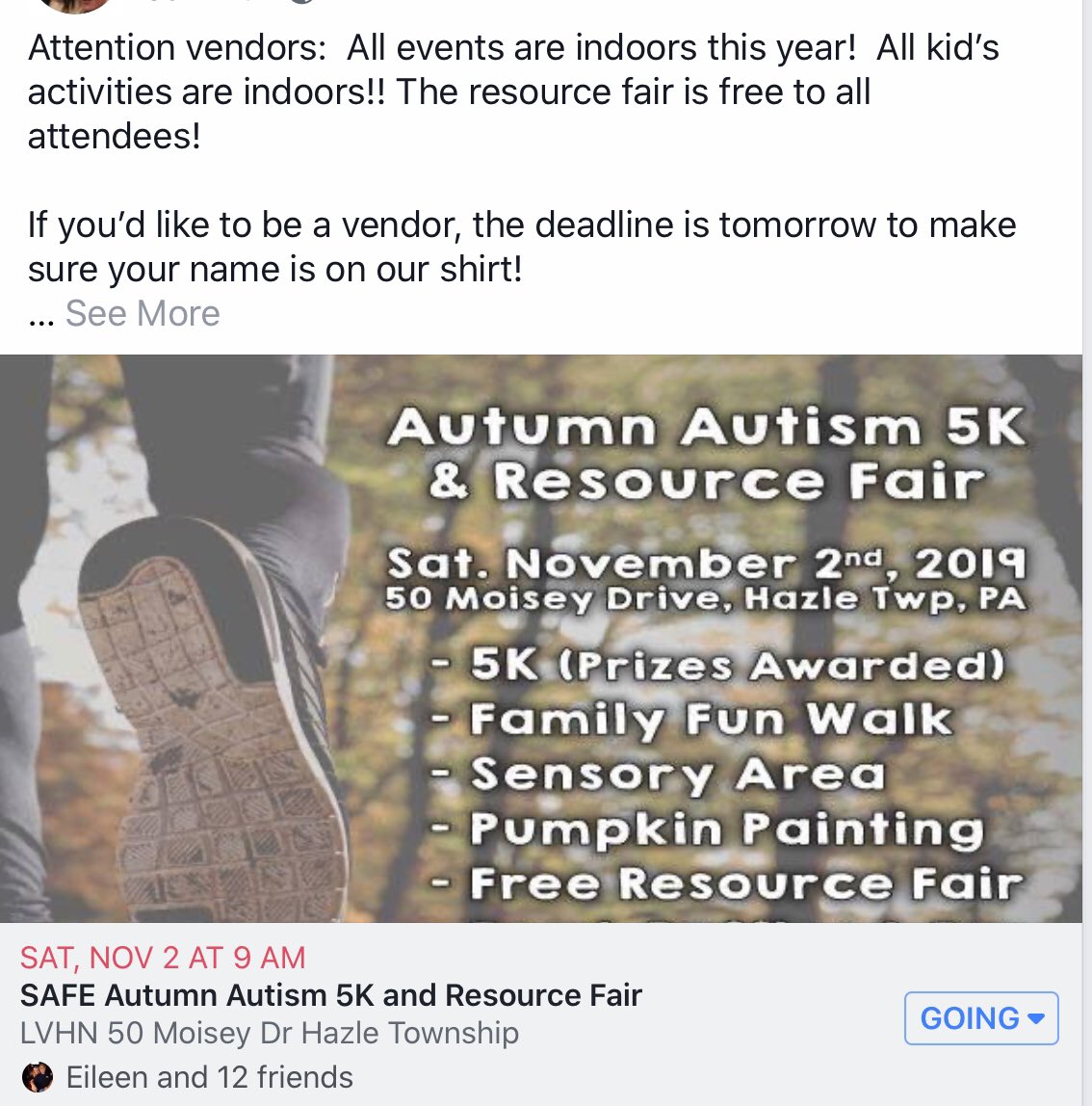 autism_SAFE's tweet photo. #nepa #5krace #lvhn #socialouting #resourcefair #asd #autism #autismSAFE #SAFEinc https://t.co/jrbW0vIkVm