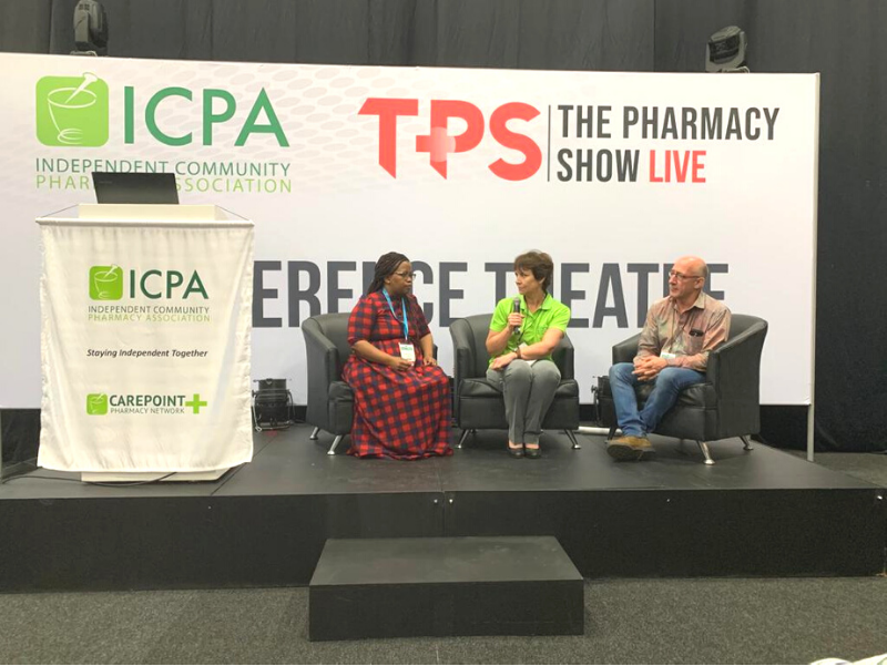 ICPASouthAfrica's tweet photo. Successful Day 2 at #SAPHEX #TPS2019
Proud pharmacists standing up for this profession! The keepers of medicine and the glue connecting our communities and keeping our patients healthy. https://t.co/eR9NCsLd1x
