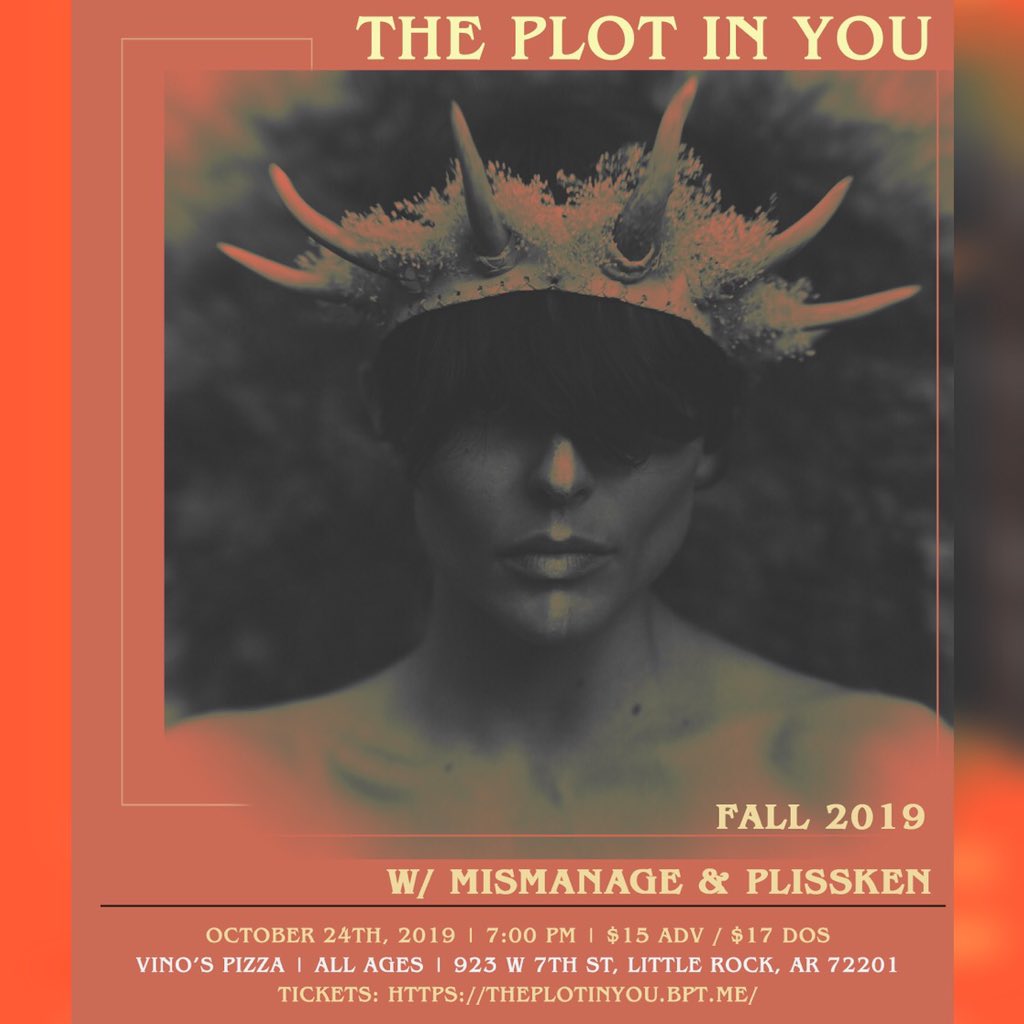 tier_none_'s tweet photo. TONIGHT! Online ticket sales have closed, but tickets will be available at the door! Don’t miss out on seeing @ThePlotInYou w/ MisManage, and PLISSKEN tonight at @VinosBrewPubLR! Doors at 7:00 PM.

Sponsored by: @crashcastpod1 

#central #arkansas #concert #vinos #tpiy #metal https://t.co/394nuWeXrf