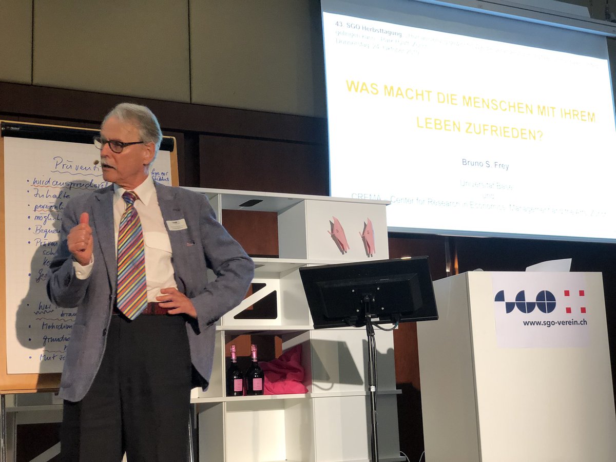 Abschlussfeuerwerk bei der SGO Herbsttagung mit Bruno S. Frey, Top-Ökonom, über die wichtigsten Erkenntnisse der Glücksforschung #sgoHT2019