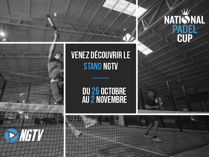 On vous donne RDV à partir de ce dimanche sur le stand NGTV à l’occasion de la <a href="/NationalPadel/">National Padel Cup</a> et de la <a href="/tennis_cup/">National Tennis Cup</a>😉
L’occasion de découvrir NGTV et de retrouver les matchs du tournoi en vidéo 😁 
On se dit à dimanche pour une semaine de folie ! 😍
#RestezConnectés #RdvDimanche