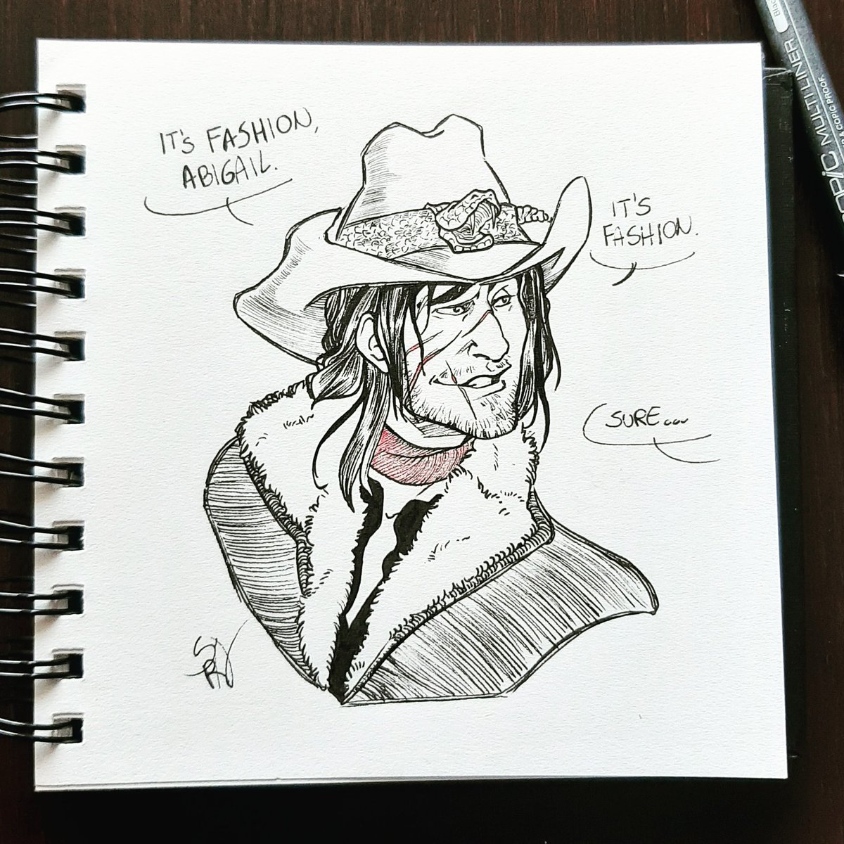 Red Inktober Redemption Day 23: rattlesnake

It's devoted to my girlfriend who persists to dress John with that hideous hat. 
#reddeadredemption2 #rdr2 #redinktoberredemption #rdr2inktober #inktober2019 #inktober 