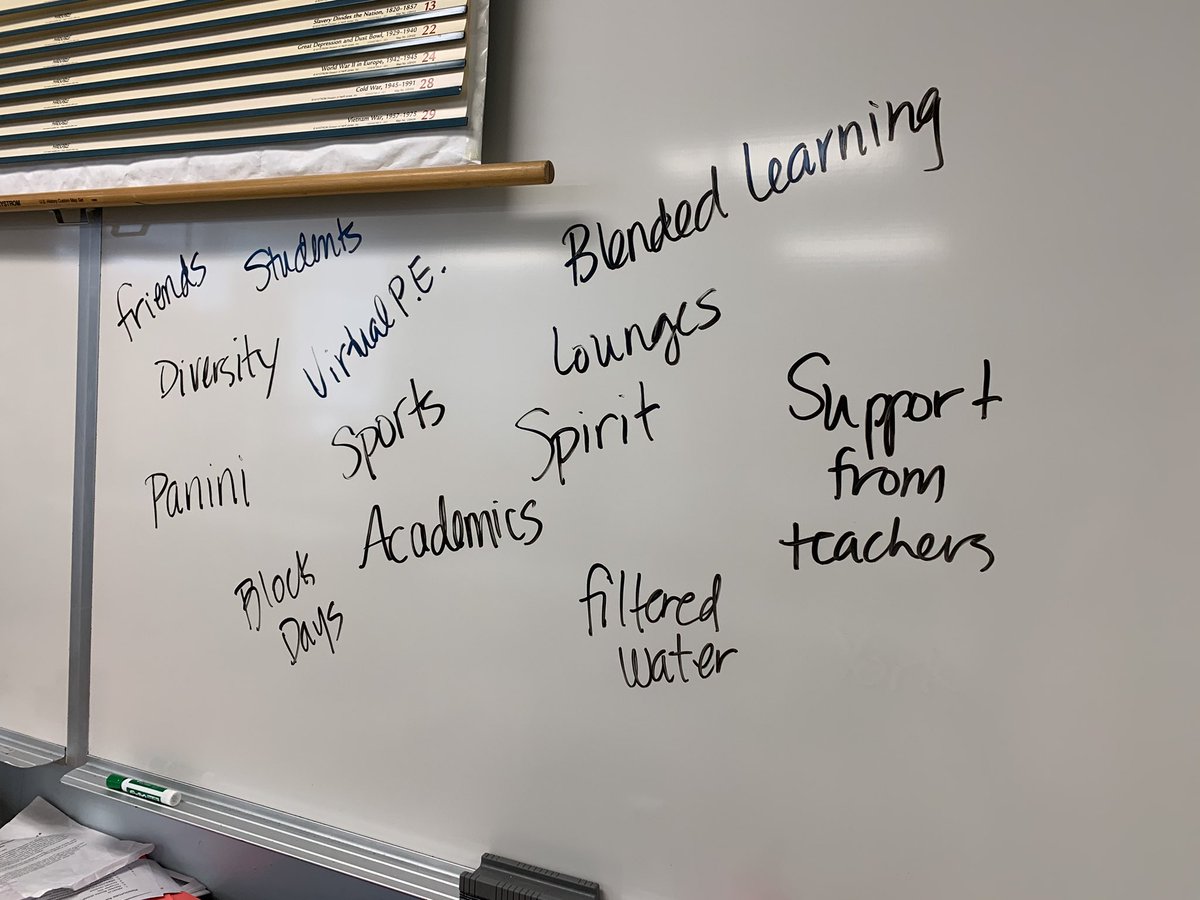 Roemerhistory's tweet photo. Today we all needed an injection of positivity. So we discussed what makes @Maine_West the best. My students helped make each other and me much more positive today. Start the day off positive! @SocSciMW #SELearning #207Learn #207Now https://t.co/DI8ISd8OAb