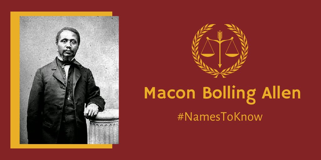 JustisConnect's tweet image. Macon Bolling Allen is believed to be the first Black lawyer licensed to practice law and hold a judicial position in the U.S. In 1844, he passed the bar exam and became a Massachusetts Justice of the Peace in 1848. #NamesToKnow #BlackLawyers