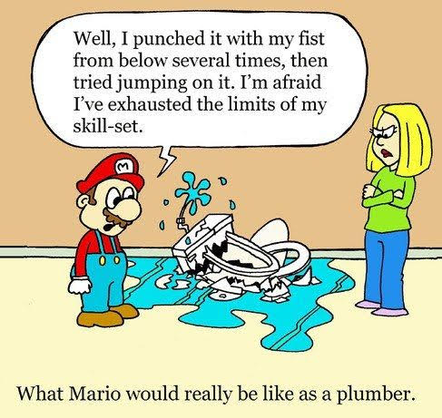 AdamMechanical's tweet photo. Nice try, Mario. 😉 Time to call in the pros! https://t.co/QDlvMopMan
