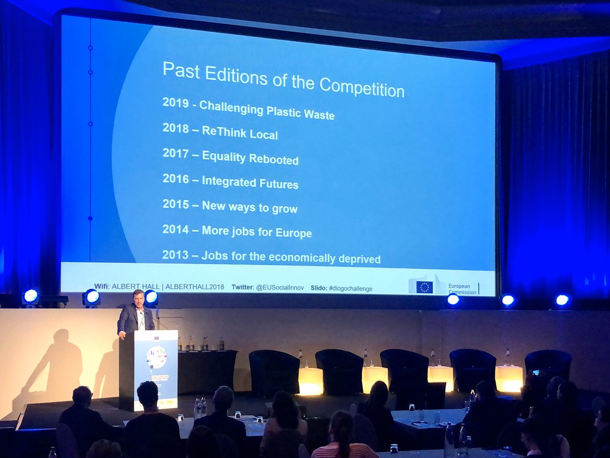 SBumbarMalchow's tweet photo. In its 7th year, the #socinn Competition acts as a beacon for social innovators in Europe. 👌Launched in memory of #socialinnovation pioneer Diogo Vasconcelos, the competition helped 25 awarded  #diogochallenge projects to make an impact tjrough social #innovation . #socent https://t.co/Jt4lVHv1e0