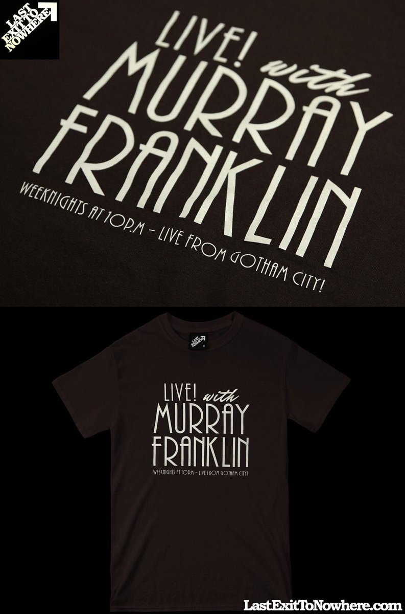 LASTEXITshirts's tweet image. Competition time... LIVE! from Gotham City!

We've added some new T-shirts to the range recently inspired by our film of the year, Joker. For the chance to win one RT this post and leave a comment. The winner will be announced 28.10.19

Buy the T-shirt &amp;gt; bit.ly/2BLazA9