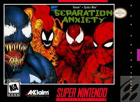 There was also a game named after Separation Anxiety. Released for the SEGA Genesis and SNES by Acclaim entertainment the game was a side-scrolling beat ‘em up, allowing two players to play as Spider-Man and Venom.
