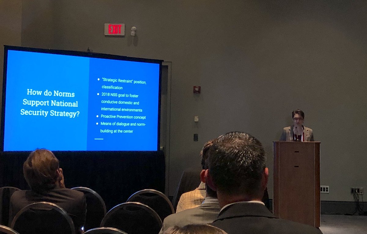 #IAC2019: @LucRiesbeck of @Space_Policy presented her research on #spacetrafficmanagement. It’s important that the US gov’t be involved with establishing norms with other countries for on-orbit servicing, in the Proactive Prevention concept.