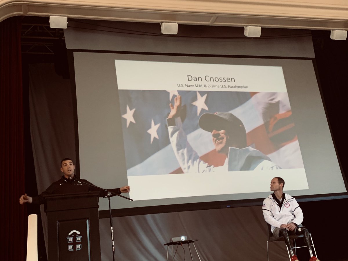 Awesome mid-day motivation today when #DanCnossen spoke to student-athletes, athletics staff, and other members of the Brown community!  Thanks <a href="/Mike__Pimentel/">Michael Pimentel</a> for setting this up!