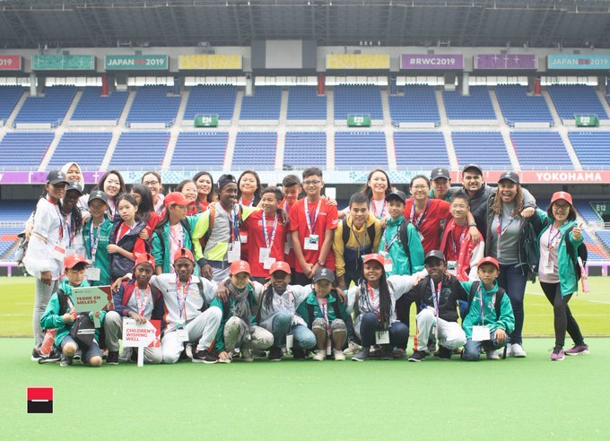 SocieteGenerale's tweet photo. Aujourd'hui, le #RugbySpiritFestival, programme solidaire en collaboration avec ChildFund à l'occasion de #RWC2019 au Japon accueille 96 jeunes de 12 associations soutenues, une occasion unique de se connecter à travers le rugby. #BecauseWeLoveRugby #TheFutureIsYou #RSE #CCTime https://t.co/zL3H11Wn8V