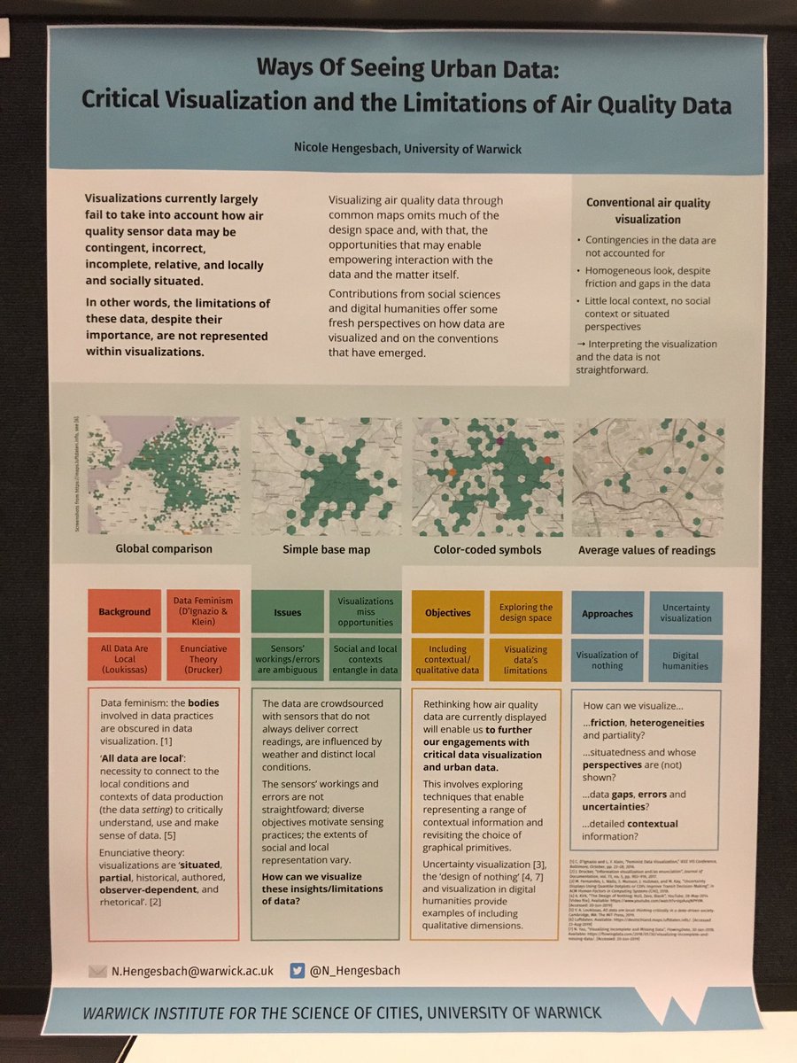 N_Hengesbach's tweet photo. Had some really good discussions at the poster session at #ieeevis yesterday. My poster shows my work around crowdsourced air quality data, their limitations and why we need to consider these in visualisations (hint: empowerment). https://t.co/BNouIvFwfA